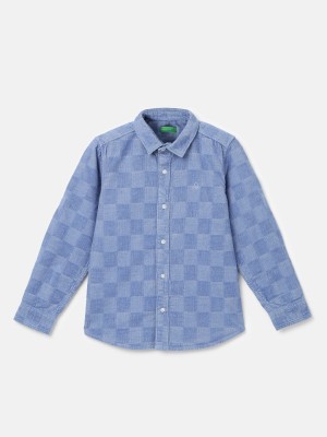 United Colors of Benetton Boys Solid Casual Blue, Light Blue Shirt