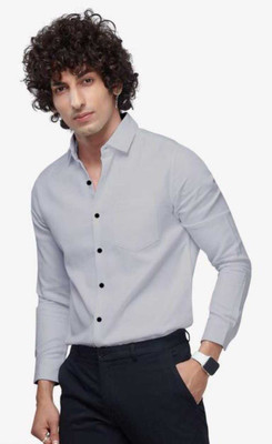 Jumii Enterprise Men Solid Formal Grey Shirt