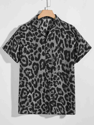 Leriya Fashion Men Printed Casual Grey, Black Shirt