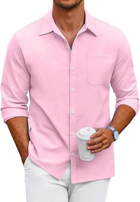 JINIK Men Solid Formal Purple Shirt