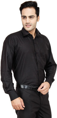 Super Westan Men Solid Casual Black Shirt