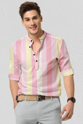 Arth Enterprise Men Striped Casual Multicolor Shirt
