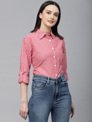 Style Quotient Women Striped Casual Pink Shirt