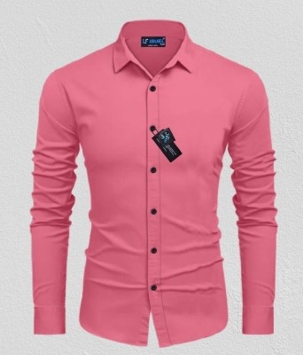 ISUEL FAB Men Solid Casual Pink Shirt