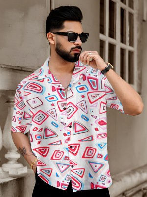 Ladytone Men Printed Casual Pink Shirt