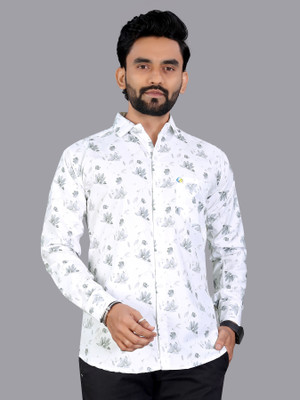 Style Nest Men Printed Formal White Shirt