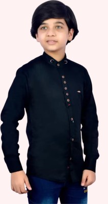 M'COT F-999 Boys Solid Casual Black Shirt