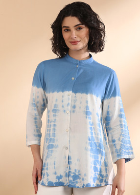 CORSICA Women Dyed/Ombre Casual Blue Shirt