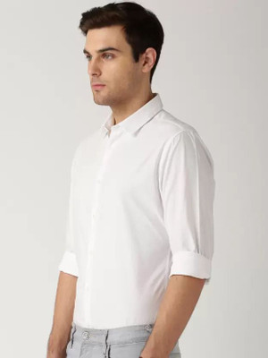 Jumii Enterprise Men Self Design Formal White Shirt