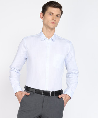 PETER ENGLAND Men Checkered Formal Light Blue, White Shirt