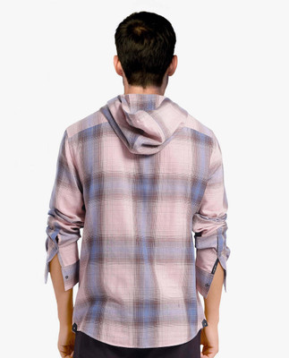 RARE RABBIT Men Checkered Casual Pink Shirt