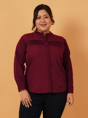 ANGOORI FASHION Women Solid Casual Maroon Shirt