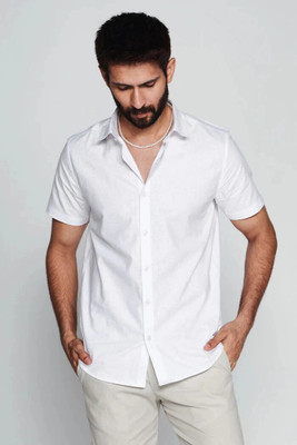 ASHIMA FAB TEX Men Solid Casual White Shirt