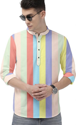 ALVIN ENTERPRISE Men Colorblock Straight Kurta(Multicolor)