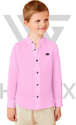 HG TAX Boys Solid Casual Pink Shirt