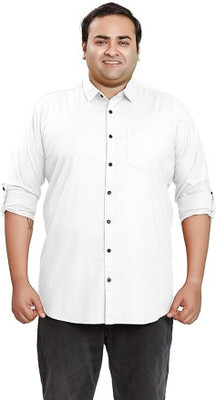 METRONAUT PLUS Men Solid Casual White Shirt