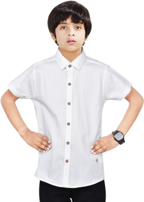 MADE IN THE SHADE Boys Solid Casual White Shirt