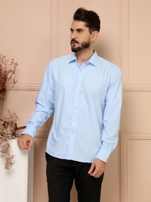 Lee Cross Men Solid Casual Blue Shirt