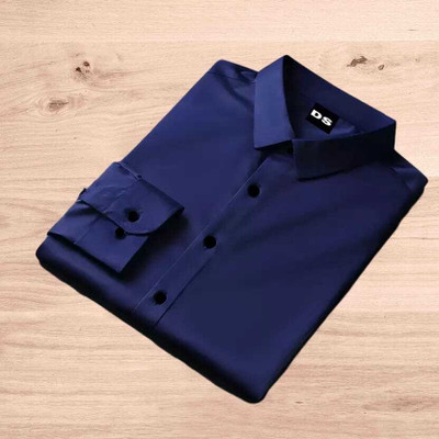 HEJAMAA CREATION Men Solid Casual Blue Shirt