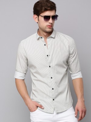 Showoff Men Printed Casual Black, White, Yellow Shirt