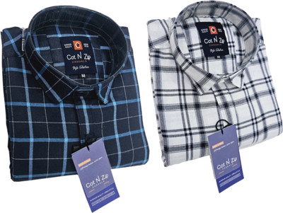 COTnZIP Men Checkered Casual Multicolor Shirt(Pack of 2)