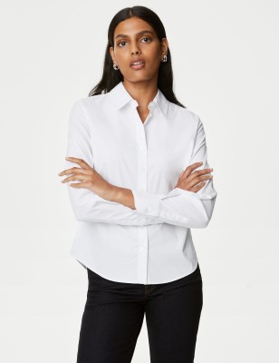 MARKS & SPENCER Women Solid Casual White Shirt