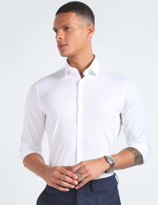 Calvin Klein Men Solid Casual White Shirt