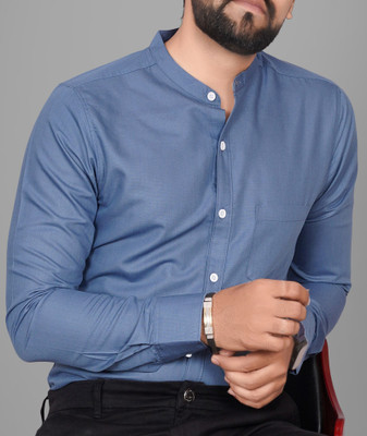 GLOBAL NOMAD Men Solid Casual Grey Shirt