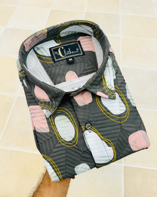 MOXTE Men Printed Casual Dark Green Shirt