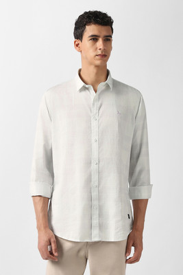VAN HEUSEN Men Checkered Casual White Shirt