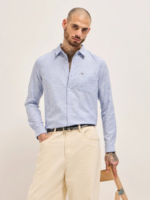THE BEAR HOUSE Men Striped Casual Blue Shirt