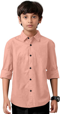 REAL WAY Boys Solid Casual Pink Shirt