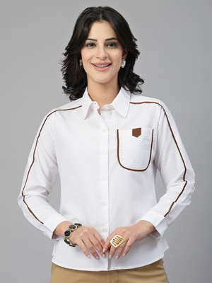Style Quotient Women Solid Formal White Shirt