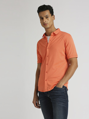 Pepe Jeans Men Solid Casual Orange Shirt