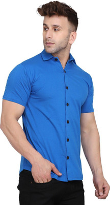 Blisstone Men Solid Formal Blue Shirt
