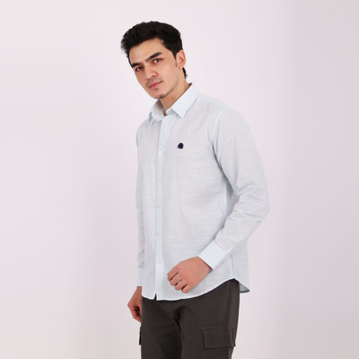 Lionies Men Solid Casual White Shirt