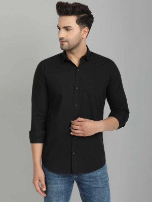 ALVIN ENTERPRISE Men Self Design Casual Black Shirt