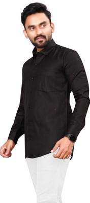 Vilantra Fashion Men Solid Casual Dark Blue Shirt