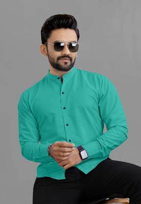 VTEXX Men Solid Formal Blue Shirt