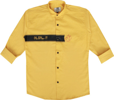 Cay Boys Printed Casual Yellow Shirt