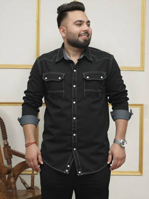 THECLASSICTOGS Men Solid Casual Black Shirt