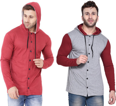 Money Leaf Men Solid Casual Multicolor Shirt(Pack of 2)