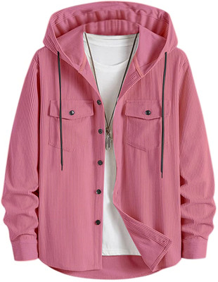 Horseman Men Solid Casual Pink Shirt