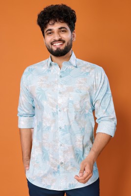 kingspire Men Printed Casual Light Blue, White, Beige Shirt