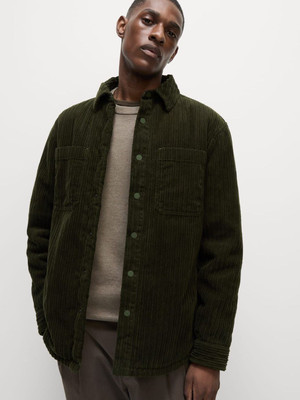 MARKS & SPENCER Men Striped Casual Green Shirt