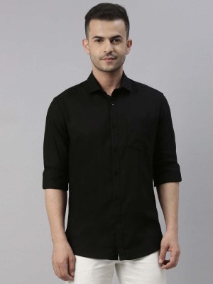 Zabolo Men Solid Casual Black Shirt