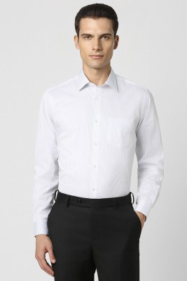 VAN HEUSEN Men Striped Formal White Shirt