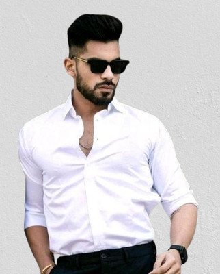 ARRONE Men Solid Casual White Shirt