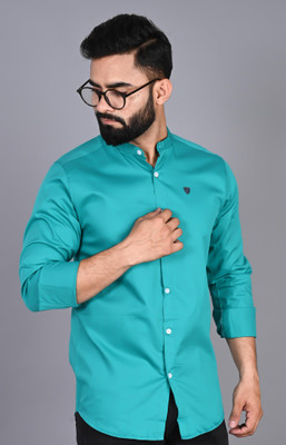FUBAR Men Solid Casual Green Shirt