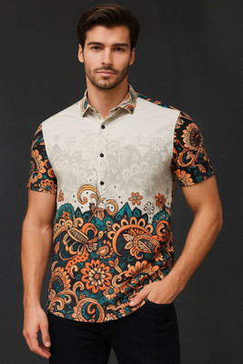 SHFASHION Men Printed Casual Multicolor Shirt